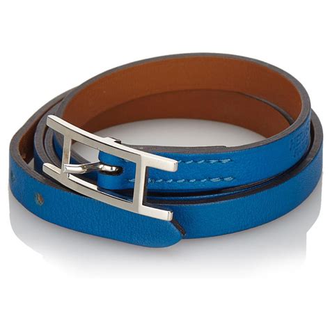 bracelet cuir double tour hermes|Hermes behapi double tour.